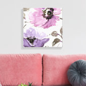 Toile Floral Valse Plum Aquarelle Fleurs (Insitu(Salon))
