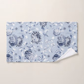 Toile Florale Bleue Argent & Périwinkle (Serviette à main)