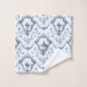 Toile florale gravée avec moulin à vent et bateaux (Gant de toilette)
