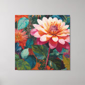 Toile Flore de jardin sauvage vibrant avec Gerbera rose  (Recto)