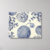 Toile Flore d'impression florale de fleurs bleues antiqu (Recto)