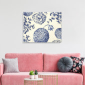 Toile Flore d'impression florale de fleurs bleues antiqu (Insitu(Salon))