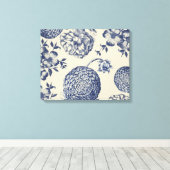 Toile Flore d'impression florale de fleurs bleues antiqu (Insitu (Plancher de Bois))