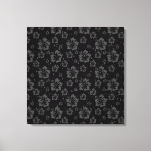 Toile Flore feuillu noir brillant