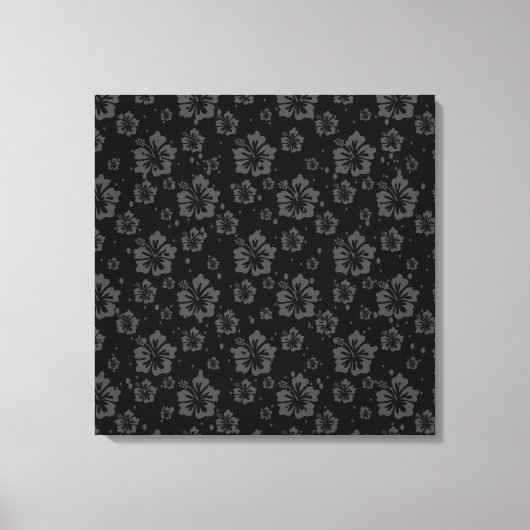 Toile Flore feuillu noir brillant (Recto)