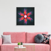 Toile Flore Mandala Flowers Orange Red Blue Abstract (Insitu(Salon))