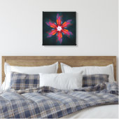Toile Flore Mandala Flowers Orange Red Blue Abstract (Insitu(Chambre))