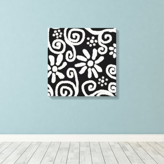 Toile Flore noir blanc & Fleurs Fleurs Fleurs Fleurs Fle (Insitu (Plancher de Bois))