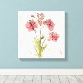 Toile Flore rose foncé (Insitu (Plancher de Bois))