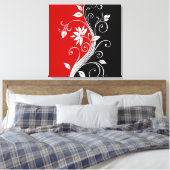 Toile Flore rouge blanc et noire (Insitu(Chambre))