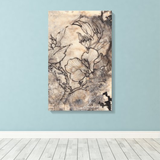 Toile Flore tatouée I (Insitu (Plancher de Bois))