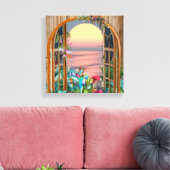 Toile Flore tropicale Paradis Coucher de soleil (Insitu(Salon))