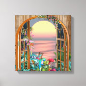 Toile Flore tropicale Paradis Coucher de soleil (Recto)