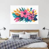 Toile Flore tropicale rétro moderne 01 (Insitu(Chambre))