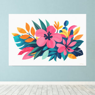 Toile Flore tropicale rétro moderne 01
