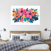 Toile Flore tropicale rétro moderne 02 (Insitu(Chambre))