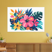 Toile Flore tropicale rétro moderne 03 (Insitu(Salon))