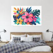 Toile Flore tropicale rétro moderne 03 (Insitu(Chambre))