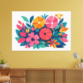 Toile Flore tropicale rétro moderne 04 (Insitu(Salon))