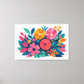 Toile Flore tropicale rétro moderne 04 (Recto)