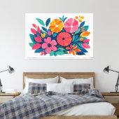 Toile Flore tropicale rétro moderne 04 (Insitu(Chambre))