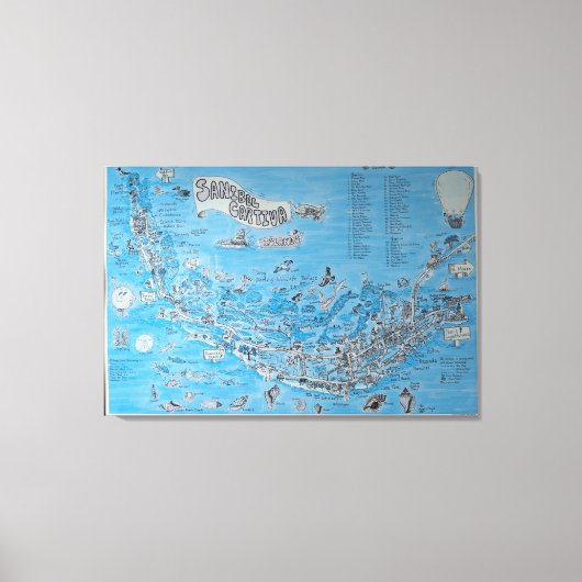 TOILE FLORIDE DE L'ÎLE SANIBEL CAPTIVA (Recto)