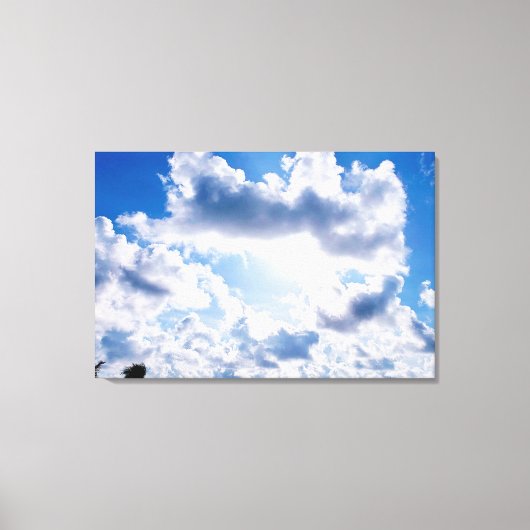 Toile Floride Keys Ciel nuageux avec silhouettes de palm (Recto)