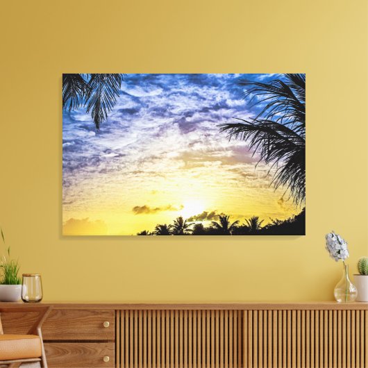 Toile Floride Keys Palm Tree Sunset Sky scène (Insitu(Salon))