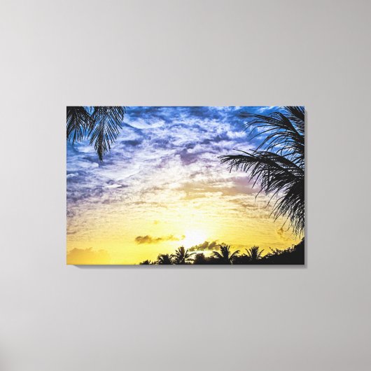 Toile Floride Keys Palm Tree Sunset Sky scène (Recto)