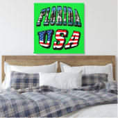 Toile Floride Photo et USA Flag Text (Insitu(Chambre))