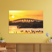 Toile Floride Sunset Titusville Bridge Birds in Water (Insitu(Salon))
