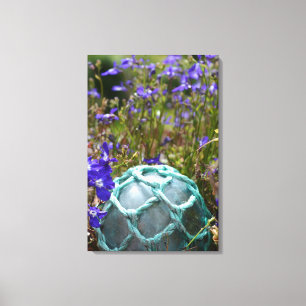 Toile Flotteur de pêche en verre et fleurs