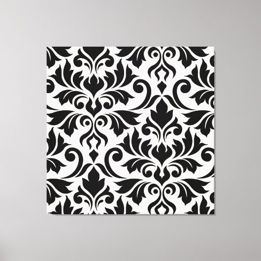 Toile Flourissant Damask Art I Black on Cream (Recto)