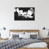 Toile Flower Dogwood Blossants américains Noir & Blanc (Insitu(Chambre))