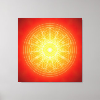 Toile flower of life on sun manda