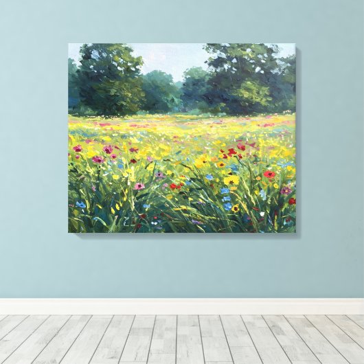 Toile Flowered field (Insitu (Plancher de Bois))