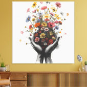 Toile Flowers in Sketched hands (Insitu(Salon))