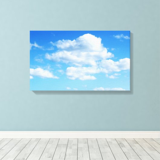 Toile Fluffy Clouds et Blue Sky (Insitu (Plancher de Bois))