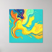 Toile Fluidité de la Joie : Vagues Abstraites (Recto)