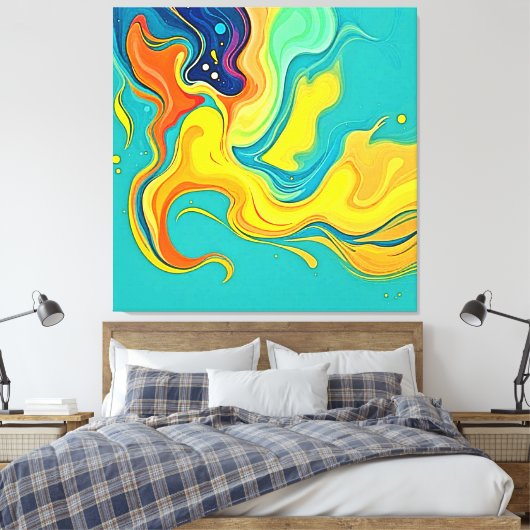 Toile Fluidité de la Joie : Vagues Abstraites (Insitu(Chambre))