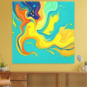 Toile Fluidité de la Joie : Vagues Abstraites (Insitu(Salon))