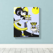 Toile Flutist et le singe (Insitu (Plancher de Bois))
