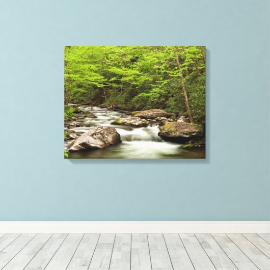 Toile Flux De Fourche Droite À Travers La Forêt (Insitu (Plancher de Bois))