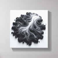 Flux de liquide organique abstrait - Noir et Blanc