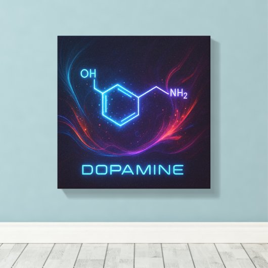 Toile Flux d'énergie de la dopamine - néon moléculaire A (Insitu (Plancher de Bois))