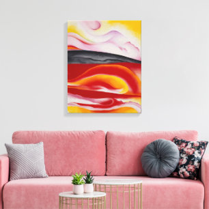 Toile Flux rouge, jaune et noir Georgia O'Keeffe