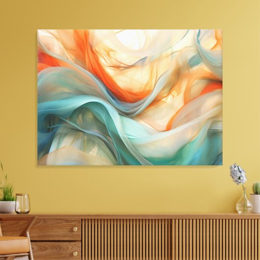 Toile Flux translucide : Abstrait en Orange, Taupe, Turq (Insitu(Salon))