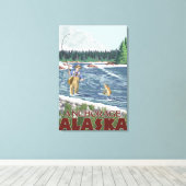 Toile Fly Fisherman - Anchorage, Alaska (Insitu (Plancher de Bois))