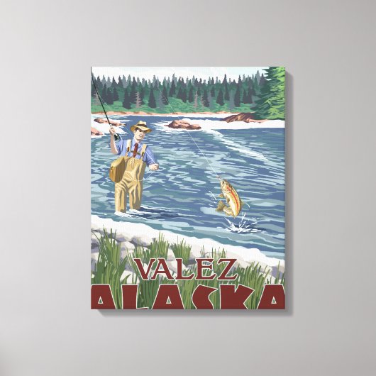 Toile Fly Fisherman - Valdez, Alaska (Recto)