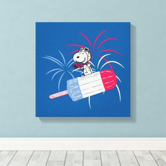 Toile Flying Ace Snoopy on Ice Pop (Insitu (Plancher de Bois))